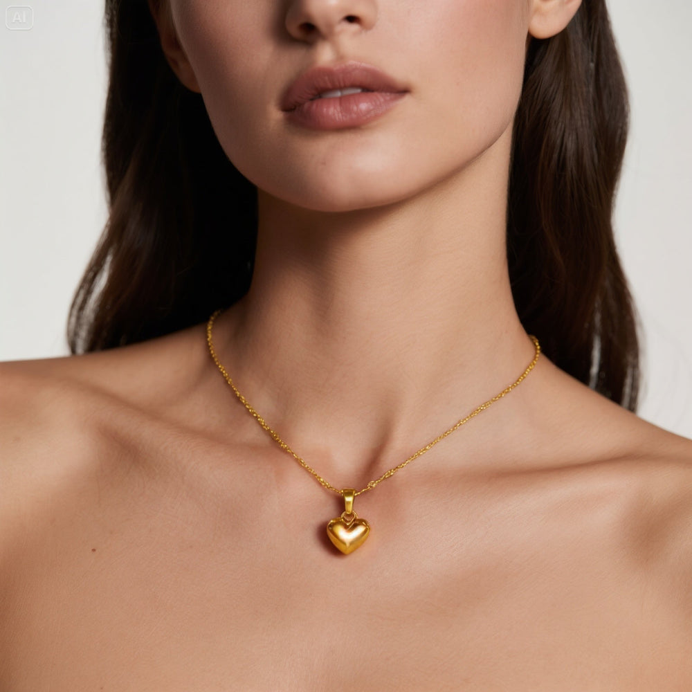 Elegant Heart-Shaped Pendant Necklace-MODAUTLET