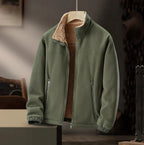 Men's Fleece Jacket with Sherpa Lining Army Green