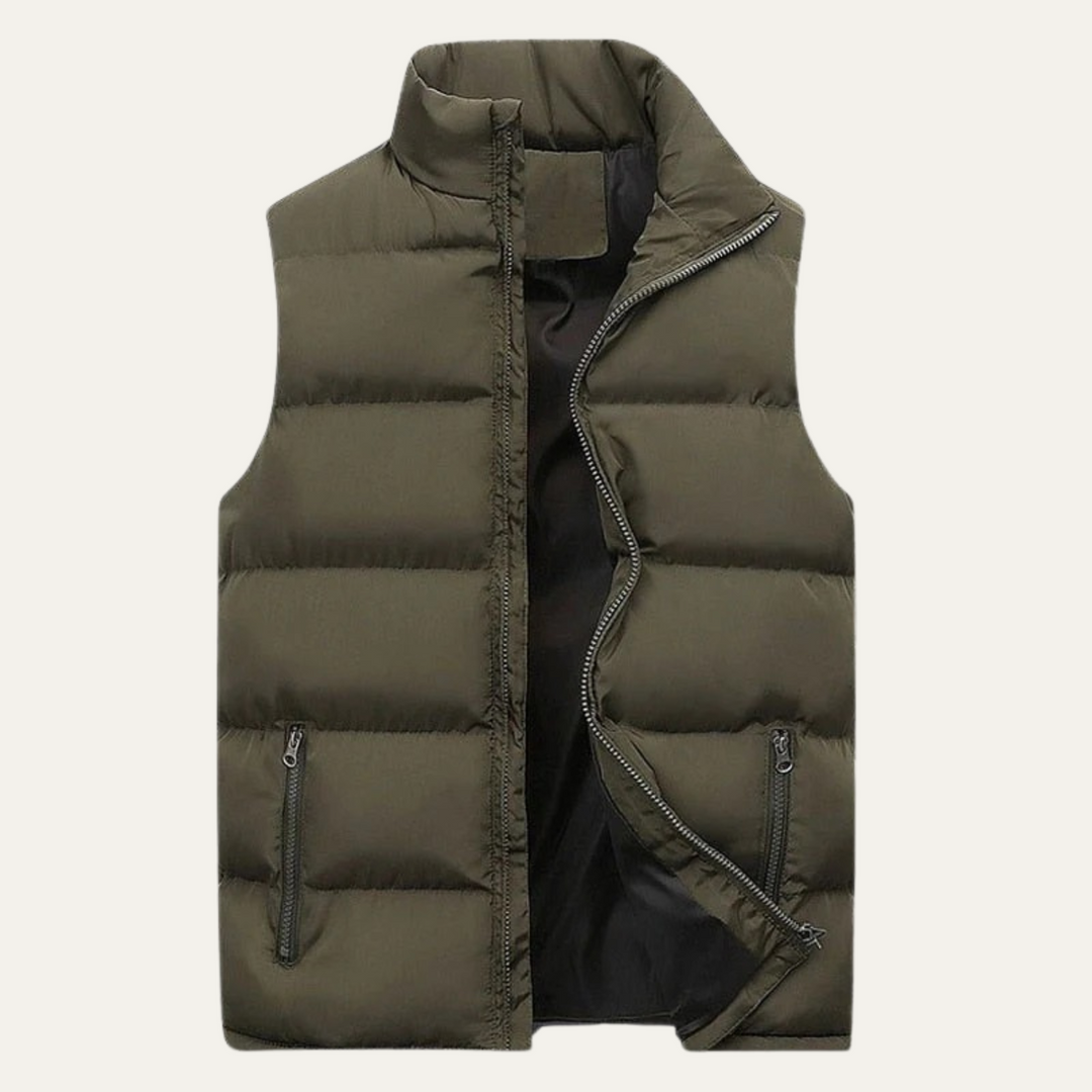 Colete masculino acolchoado, leve e quente, tipo puffer