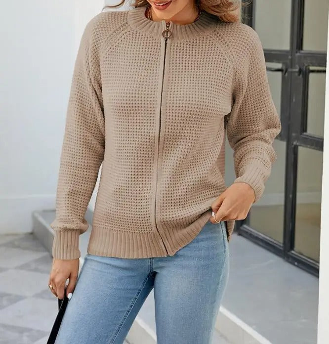 Waffle Cardigan - Cozy Knit Layer
