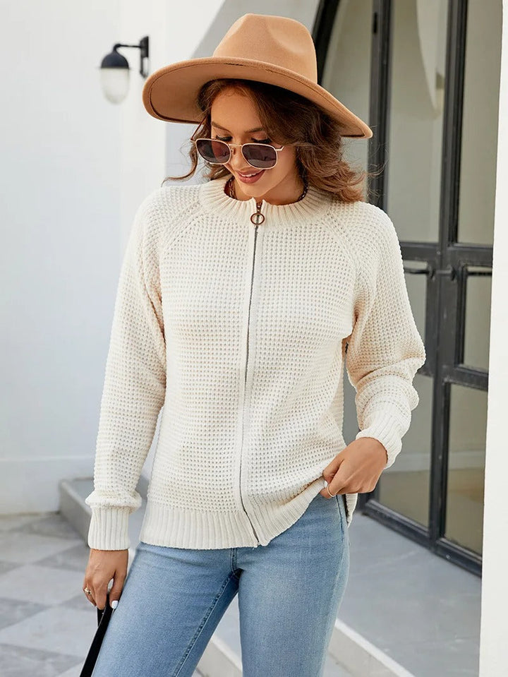 Waffle Cardigan - Cozy Knit Layer