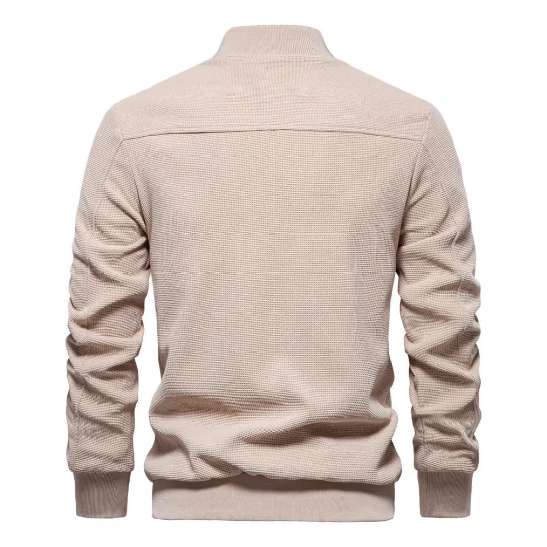 Waffle-Knit Zip Jacket for Ultimate Comfort