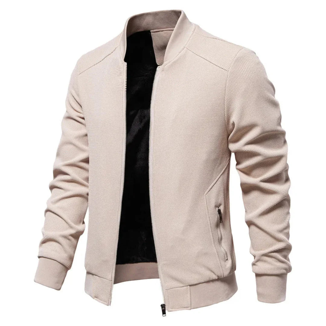 Waffle-Knit Zip Jacket for Ultimate Comfort