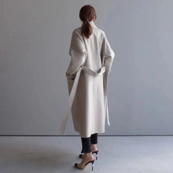 Waist-Cinching Mid-Length Wool Coat