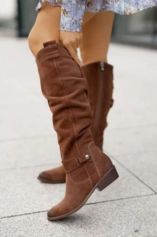 Warm Leather Boots With Padded Insole And Non Slip Sole