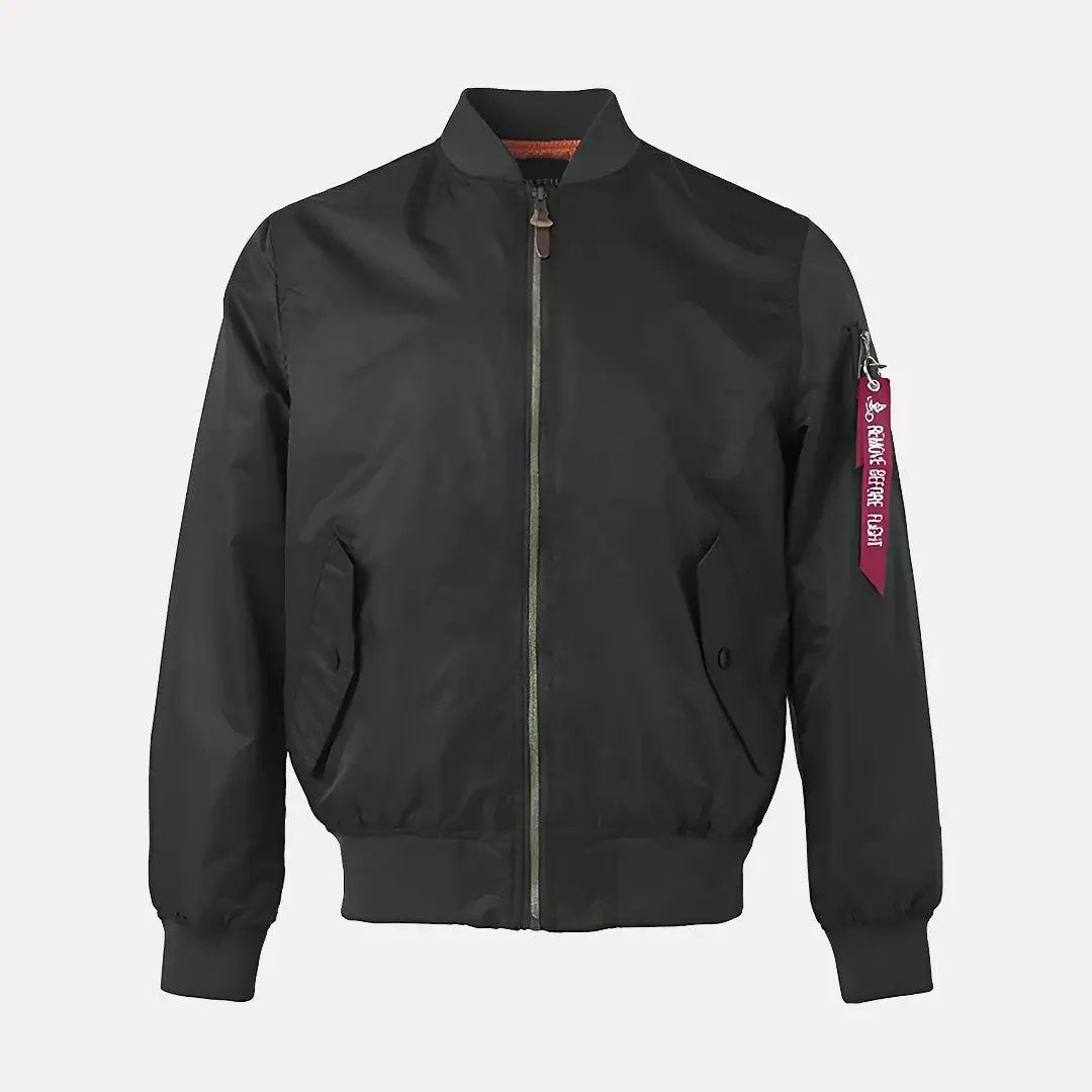 Water-Resistant Varsity Jacket for All-Weather Style Black