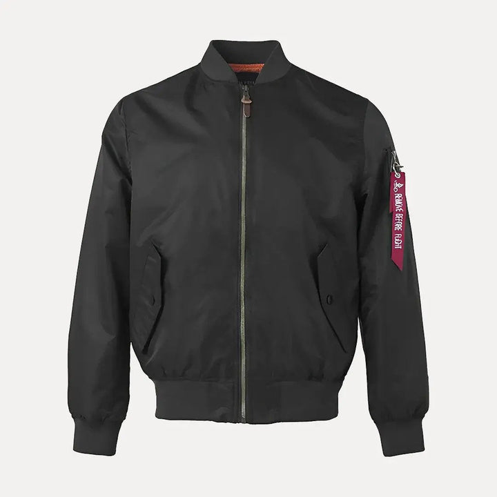 Water-Resistant Varsity Jacket for All-Weather Style Black