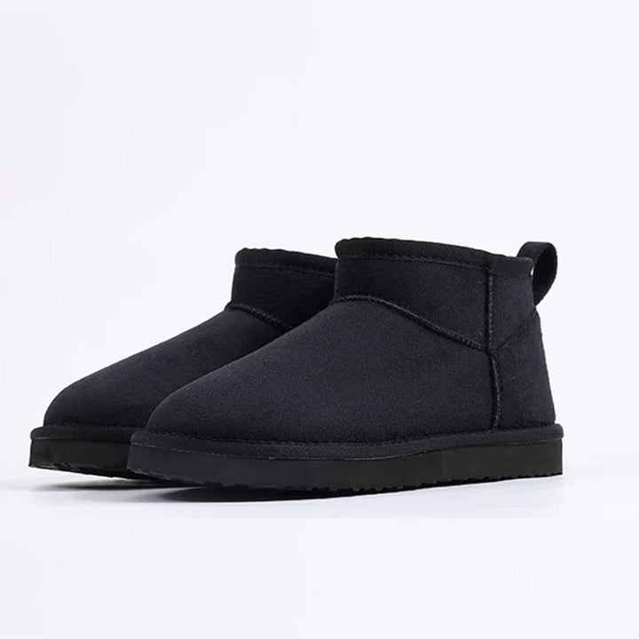 Waterproof Fuzzy Snow Boots For Women Winter Warmth Black