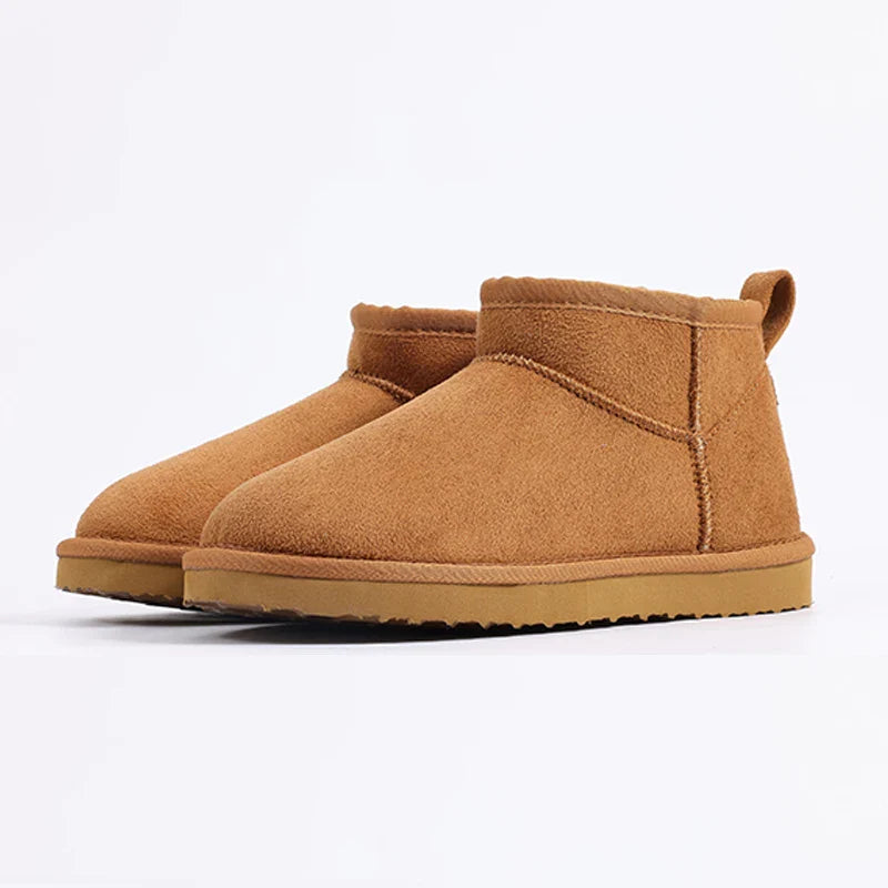 Waterproof Fuzzy Snow Boots For Women Winter Warmth Brown