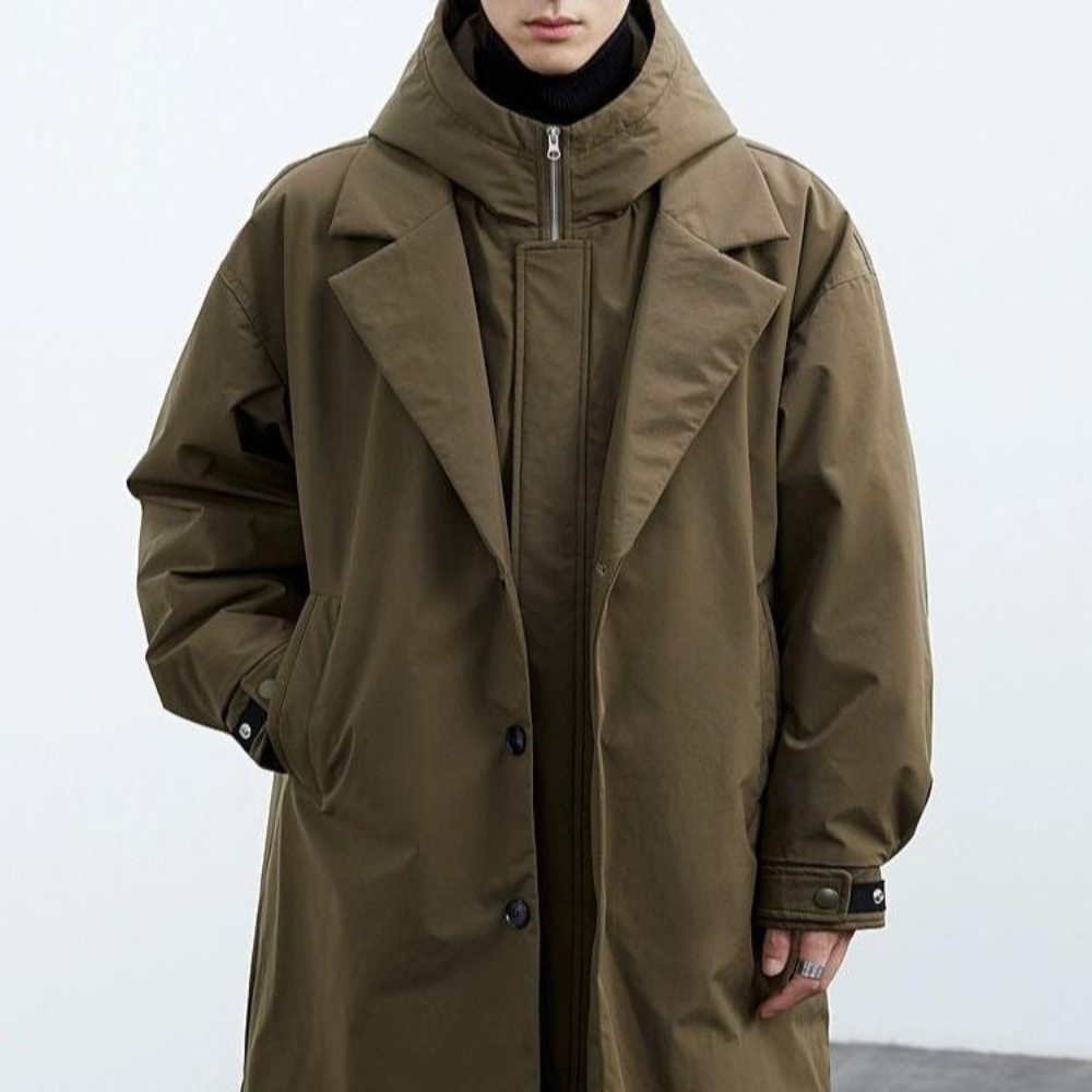 Waterproof Hooded Jacket with Pockets Green