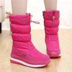 Women's Cozy Waterproof Mid-Calf Boots – Stylish Winter Footwear Pink
