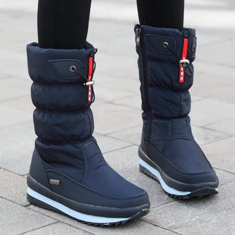 Women's Cozy Waterproof Mid-Calf Boots – Stylish Winter Footwear-MODAUTLET