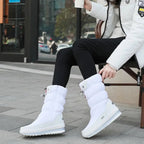 Women's Cozy Waterproof Mid-Calf Boots – Stylish Winter Footwear White