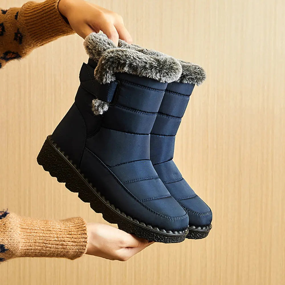 Women's Waterproof Snow Boots – Warm & Non-Slip Winter Footwear Blue