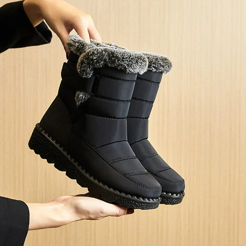 Women's Waterproof Snow Boots – Warm & Non-Slip Winter Footwear Black