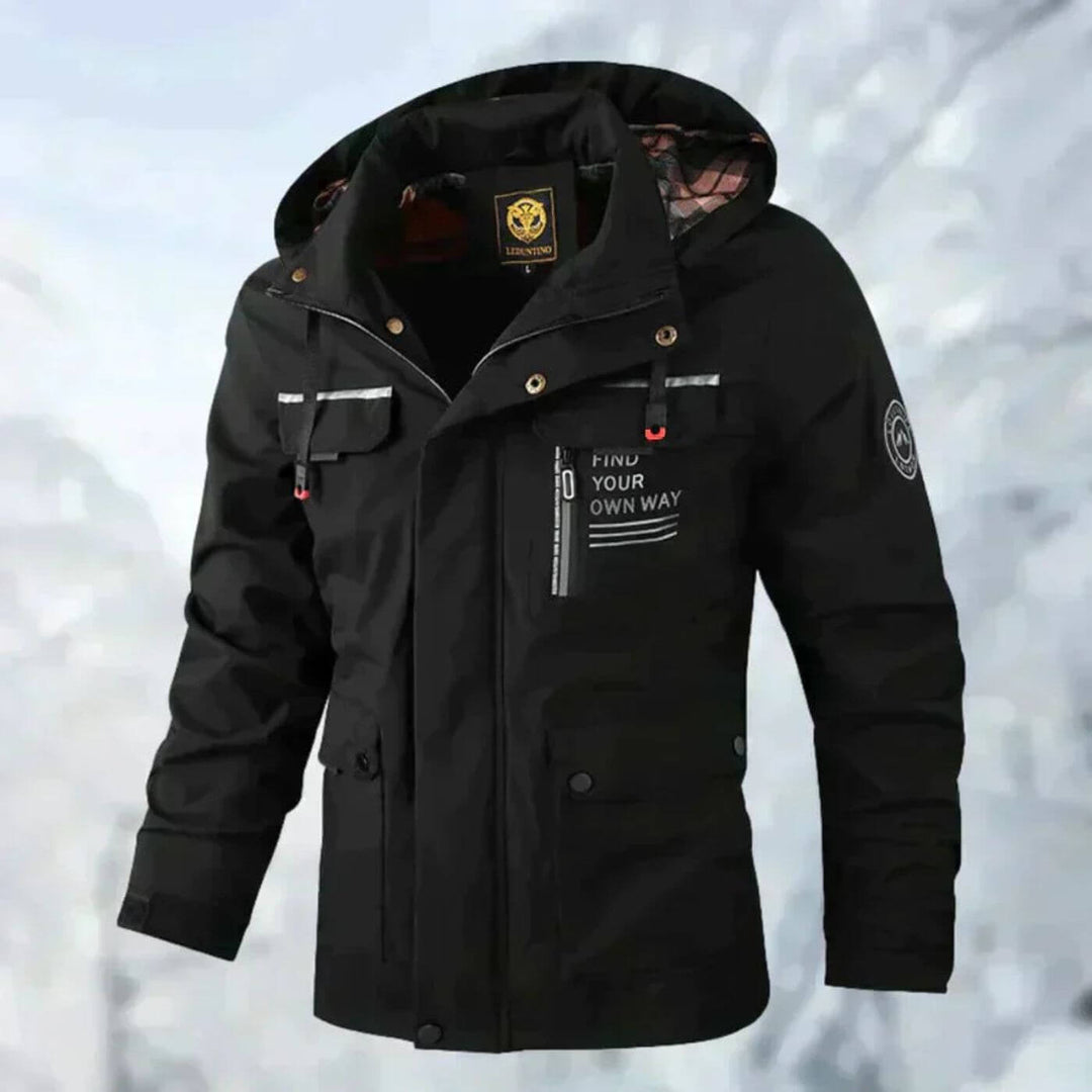 Waterproof Windbreaker Jacket for Winter Black