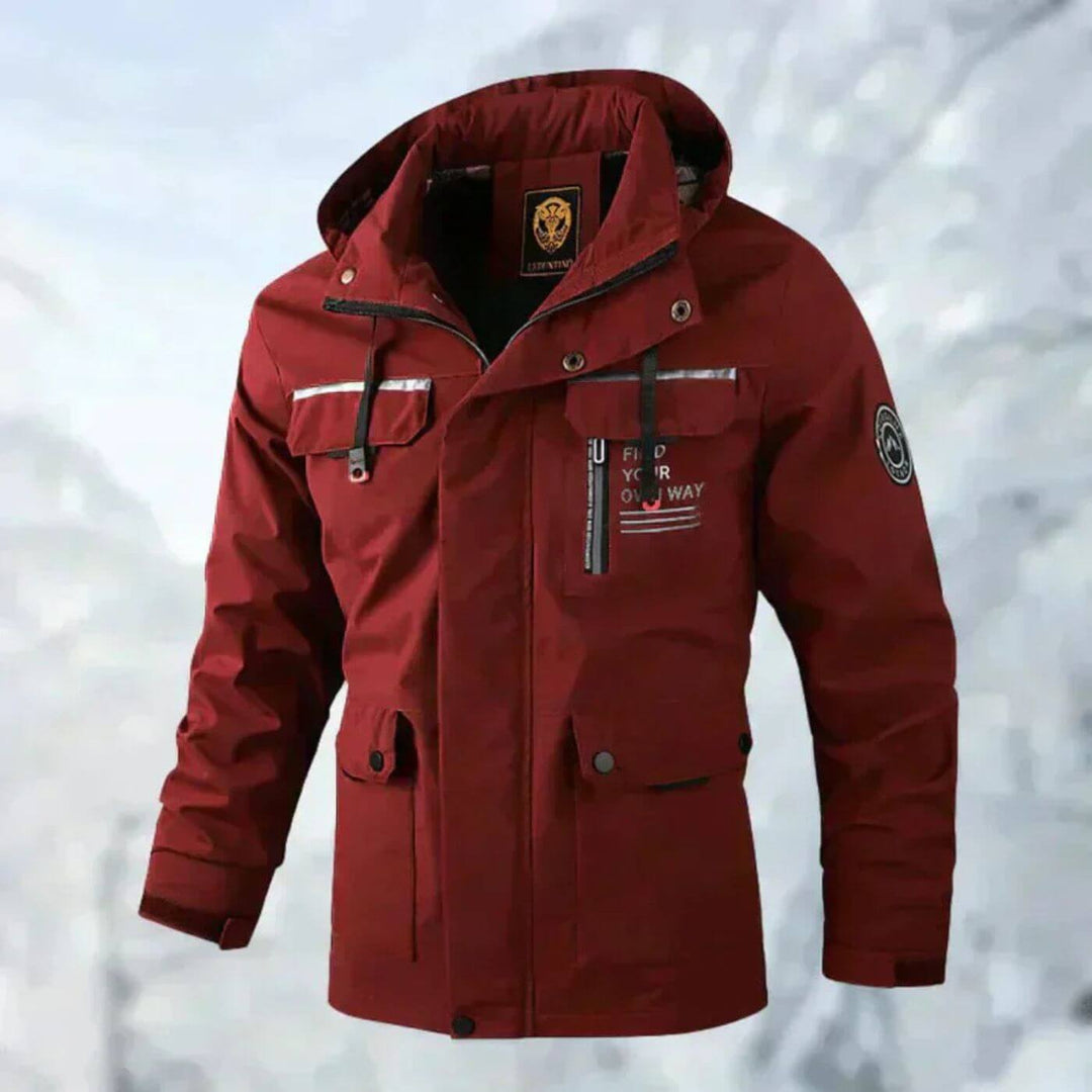 Waterproof Windbreaker Jacket for Winter Red