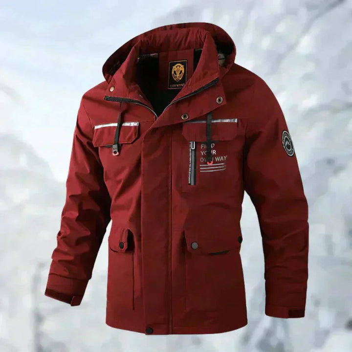 Waterproof Windbreaker Jacket for Winter Red