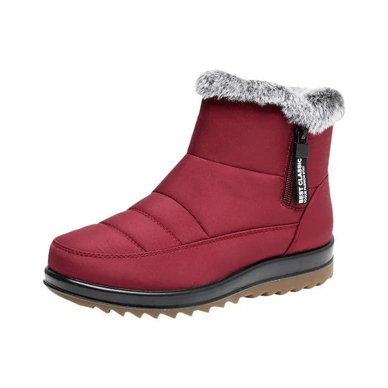 Women's Stylish & Comfortable Mid-Calf Waterproof Winter Boots Red