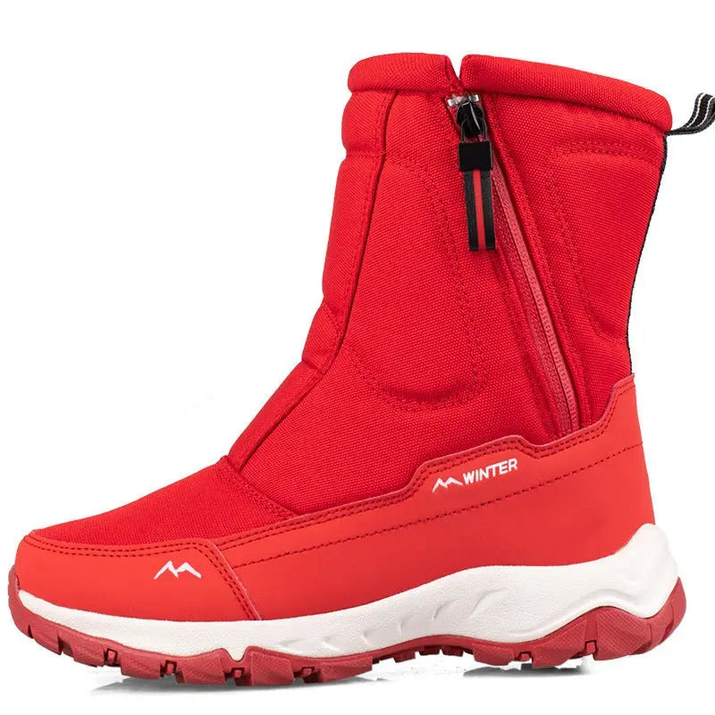 Women's Waterproof Winter Snow Boots – Warm & Non-Slip Comfort Red