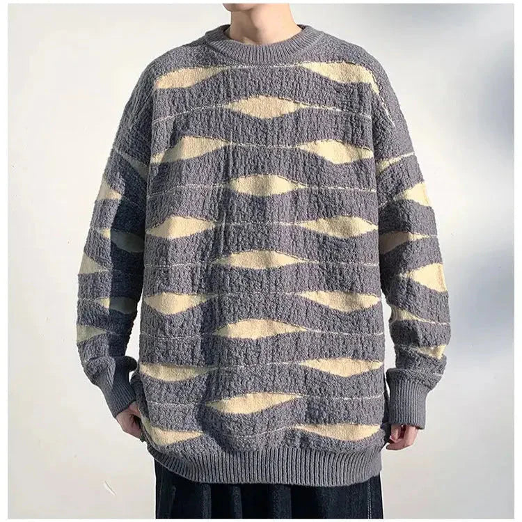 Wave Knit Sweater - Stylish and Cozy Gray