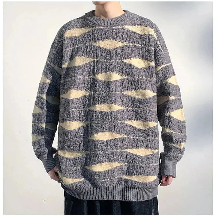 Wave Knit Sweater - Stylish and Cozy Gray