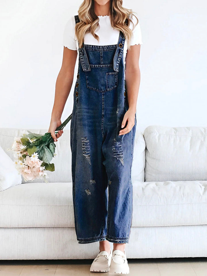 Riley | Løse, slitte denim-smekker for kvinner