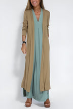 Elegant Long Dress with Free Cardigan
