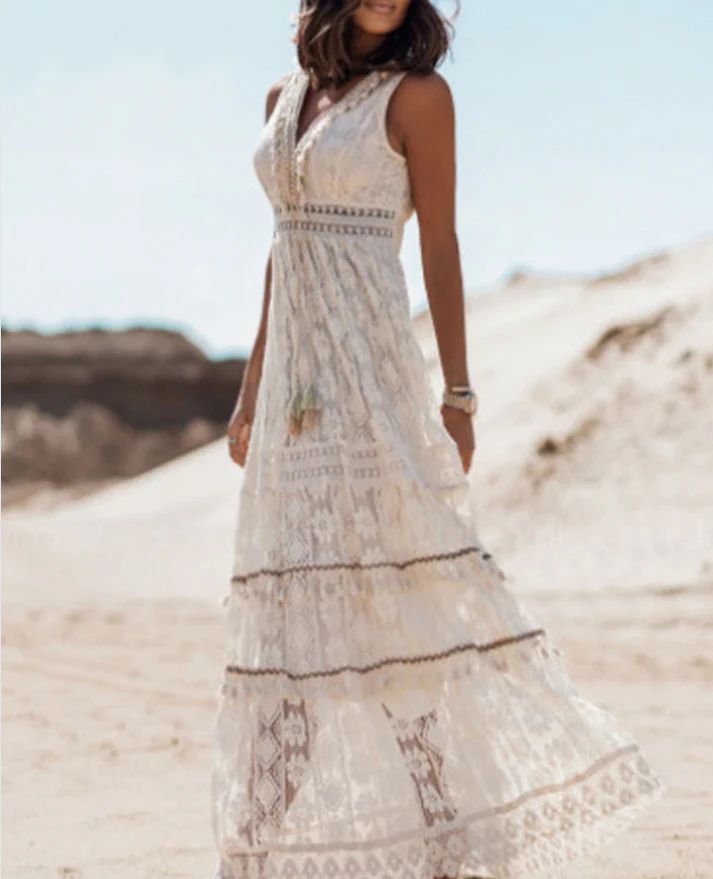Hailey | Vestido maxi bohemio de verano para mujer