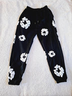 Printed Denim-Style Sweatpants – Unisex Casual Wear