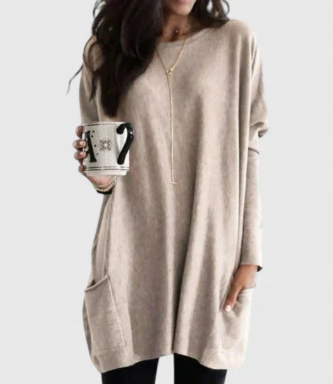 Women's Comfortable Oversized Top Beige