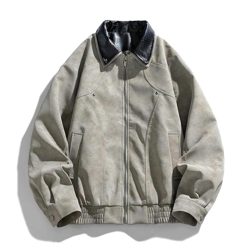 Men's Genuine Leather Jacket Ash Gray