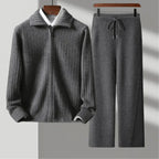 Merino Wool Sweater and Pants Set Gray