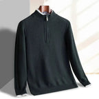 Half-Zip Knit Sweater for Men Black