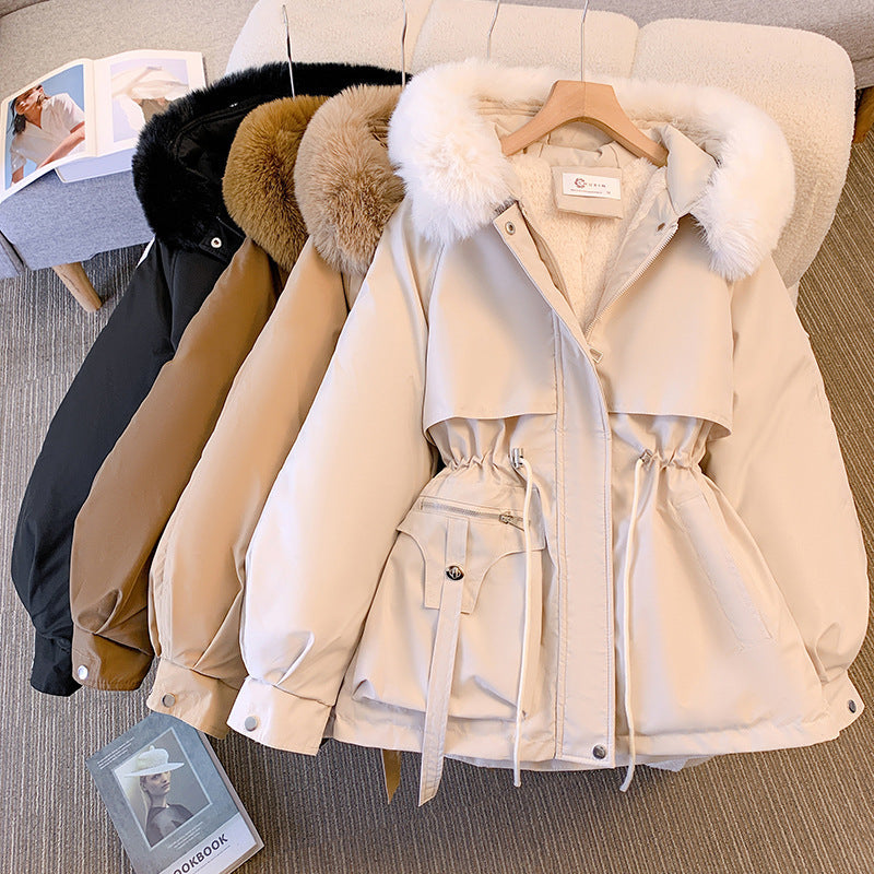 Women's Hooded Belted Short Coat