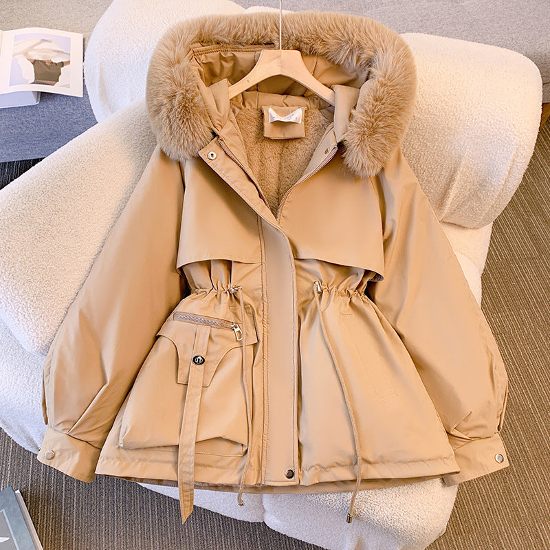 Women's Hooded Belted Short Coat