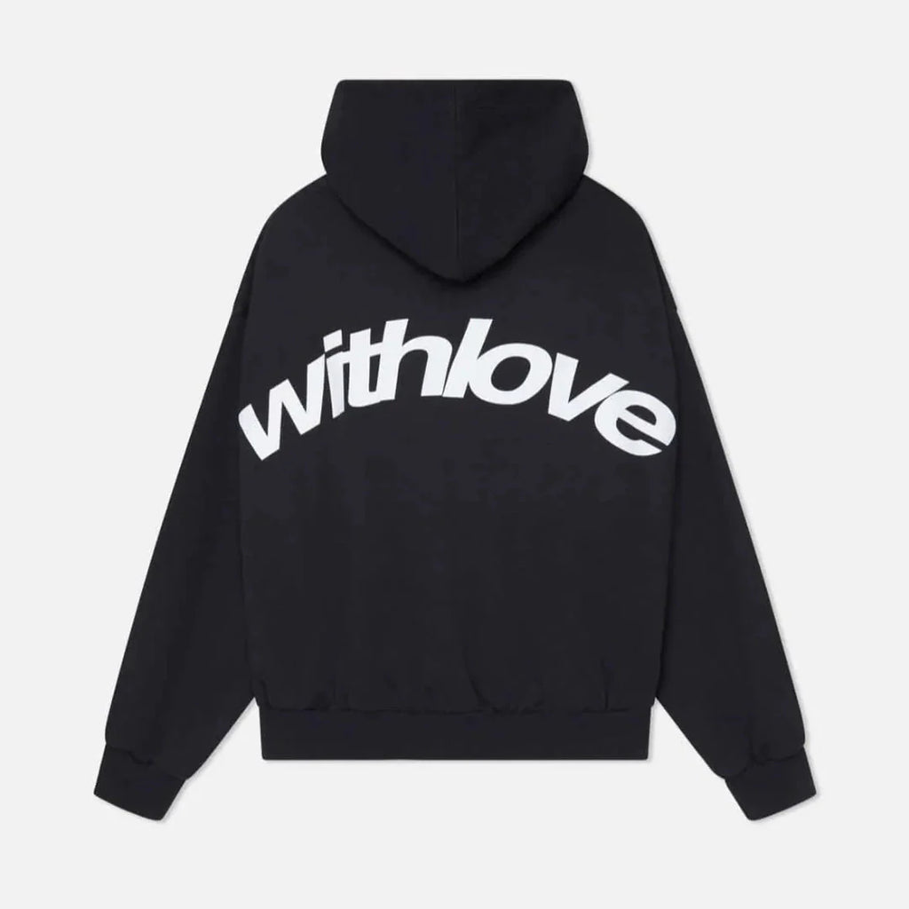 Statement Casual Hoodie with Love Black
