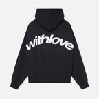 Statement Casual Hoodie with Love Black