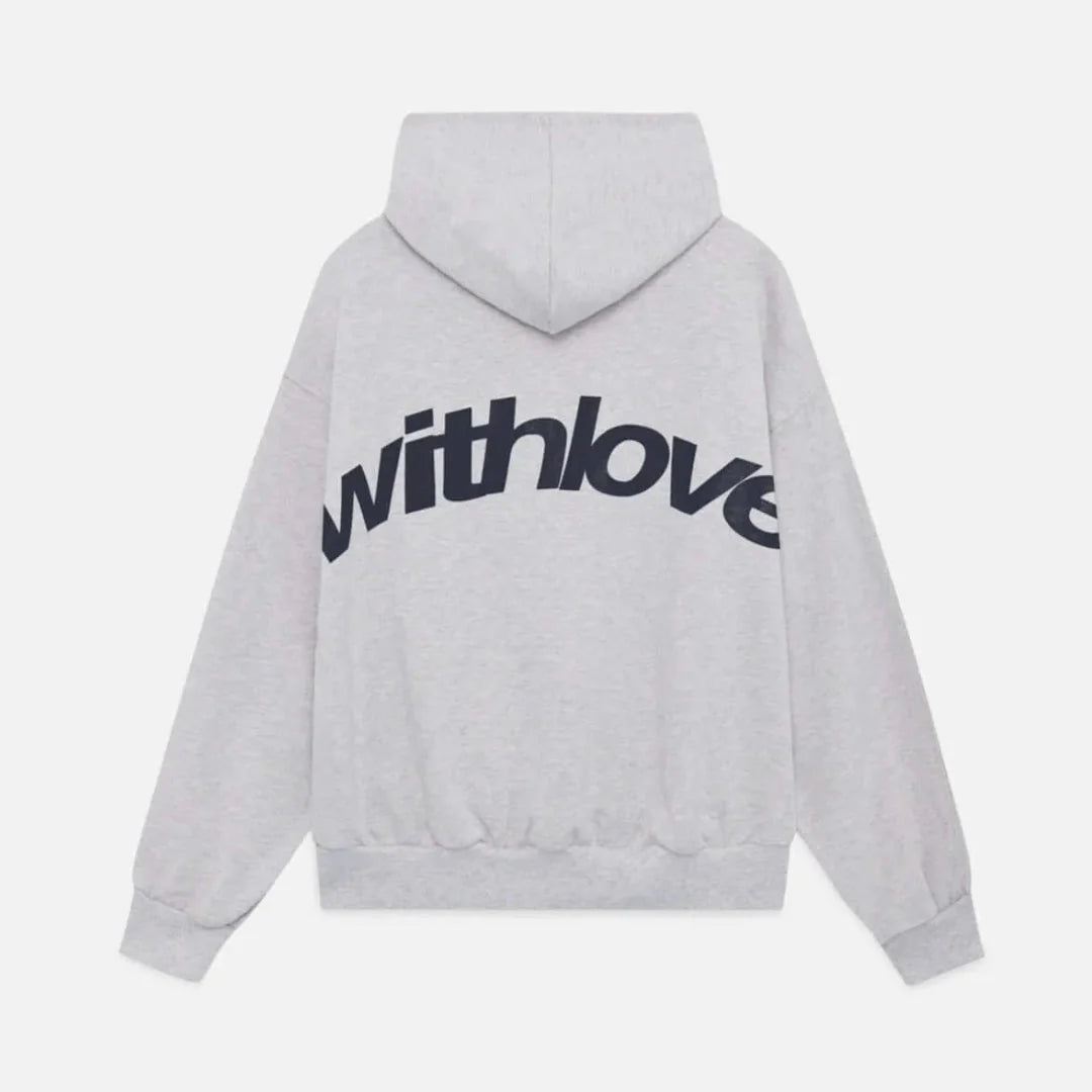 Statement Casual Hoodie with Love Gray