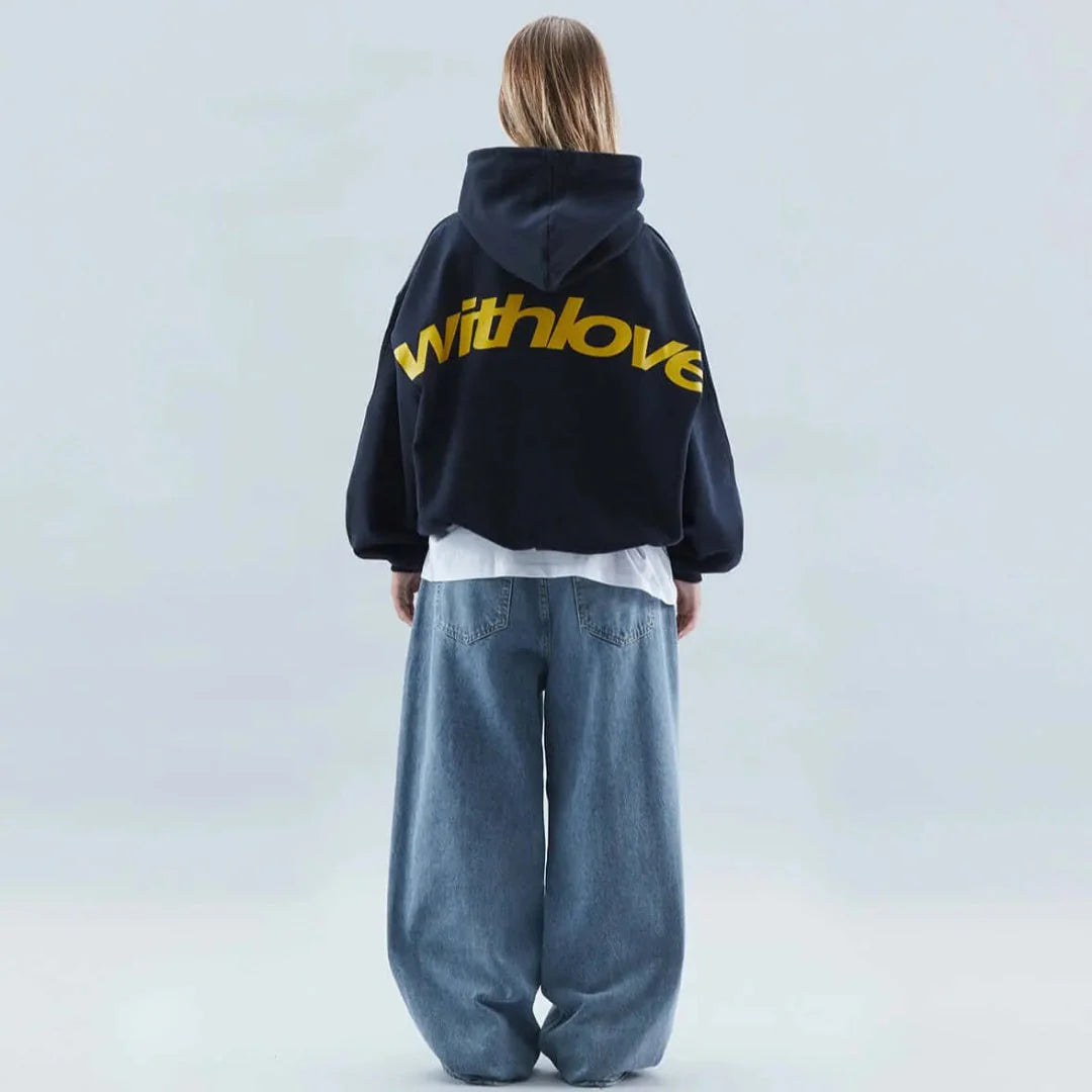 Statement Casual Hoodie with Love-MODAUTLET
