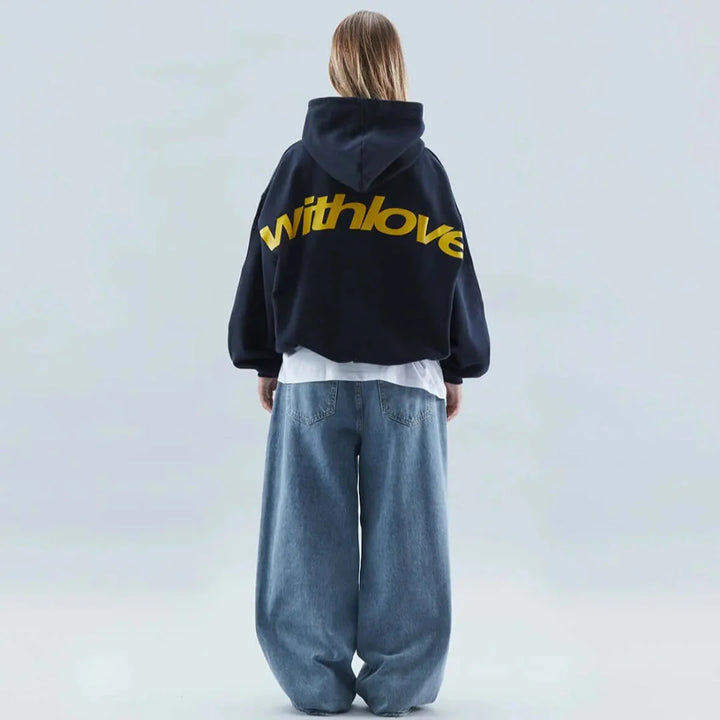 Statement Casual Hoodie with Love-MODAUTLET