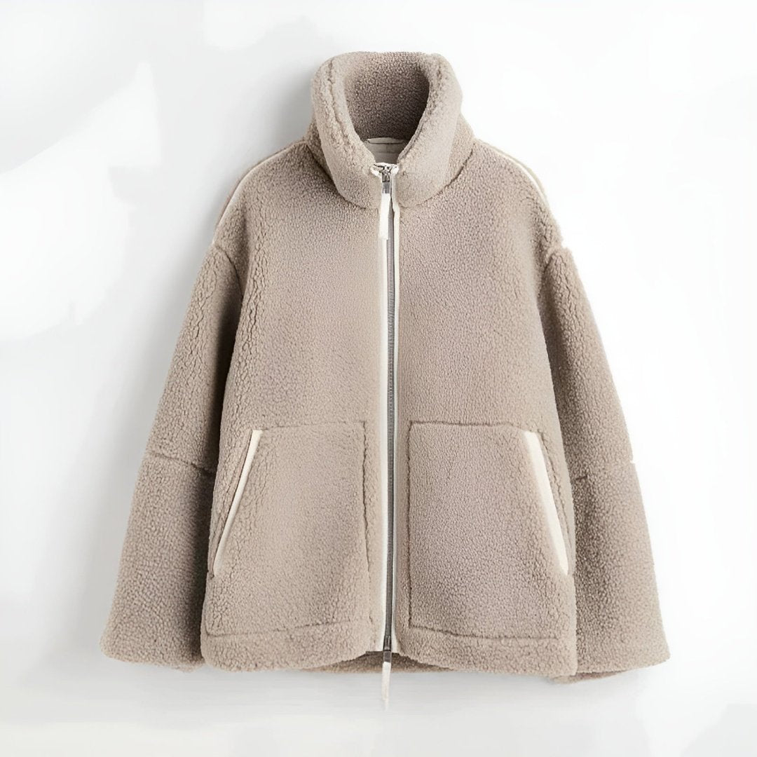 Women Cozy Teddy Fleece Jacket For Warm Comfort Winter