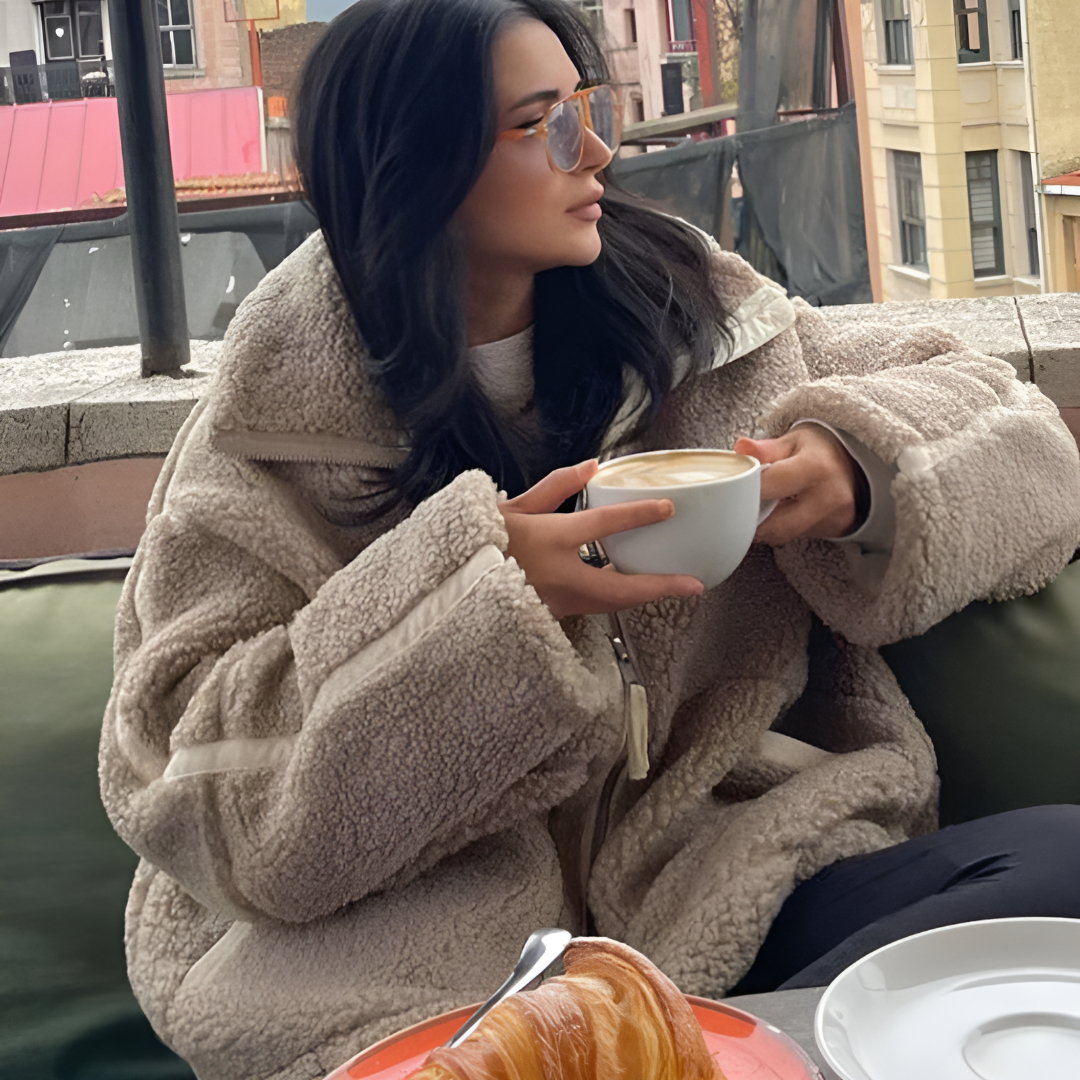 Women Cozy Teddy Fleece Jacket For Warm Comfort Winter