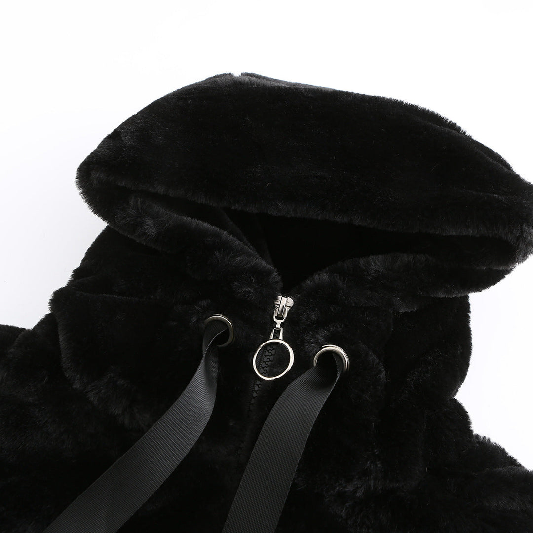 Women Eco Fur Hooded Jacket For Winter Warmth And Style