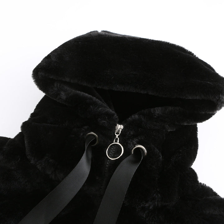 Women Eco Fur Hooded Jacket For Winter Warmth And Style