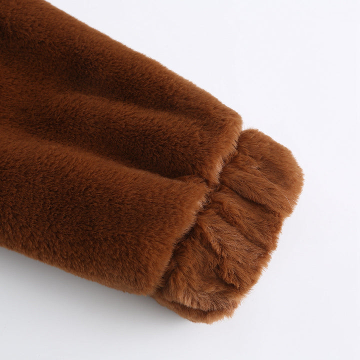 Women Eco Fur Hooded Jacket For Winter Warmth And Style