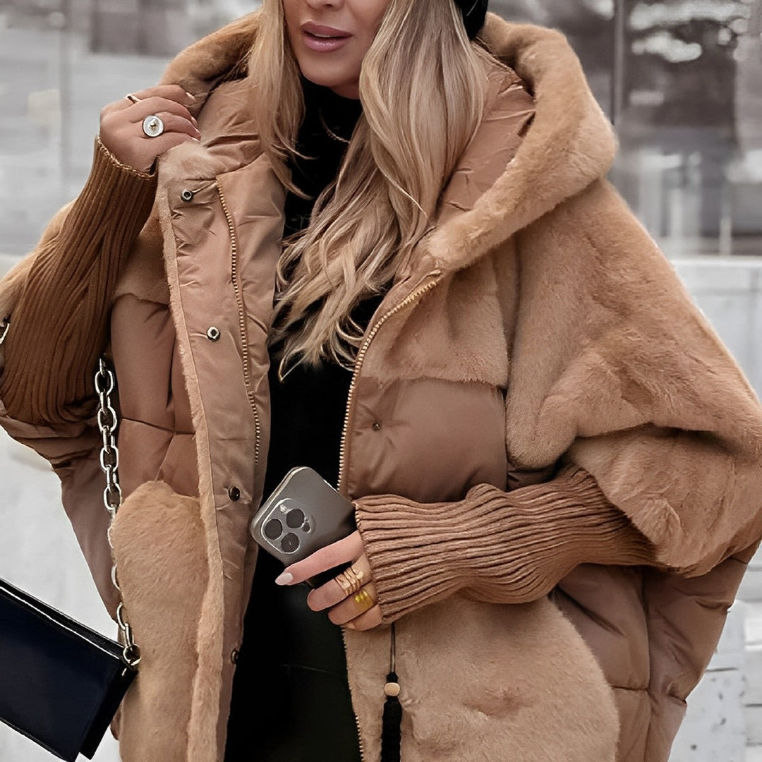 Women Hooded Down Jacket Winter Coat Puffer Warmth Dark khaki