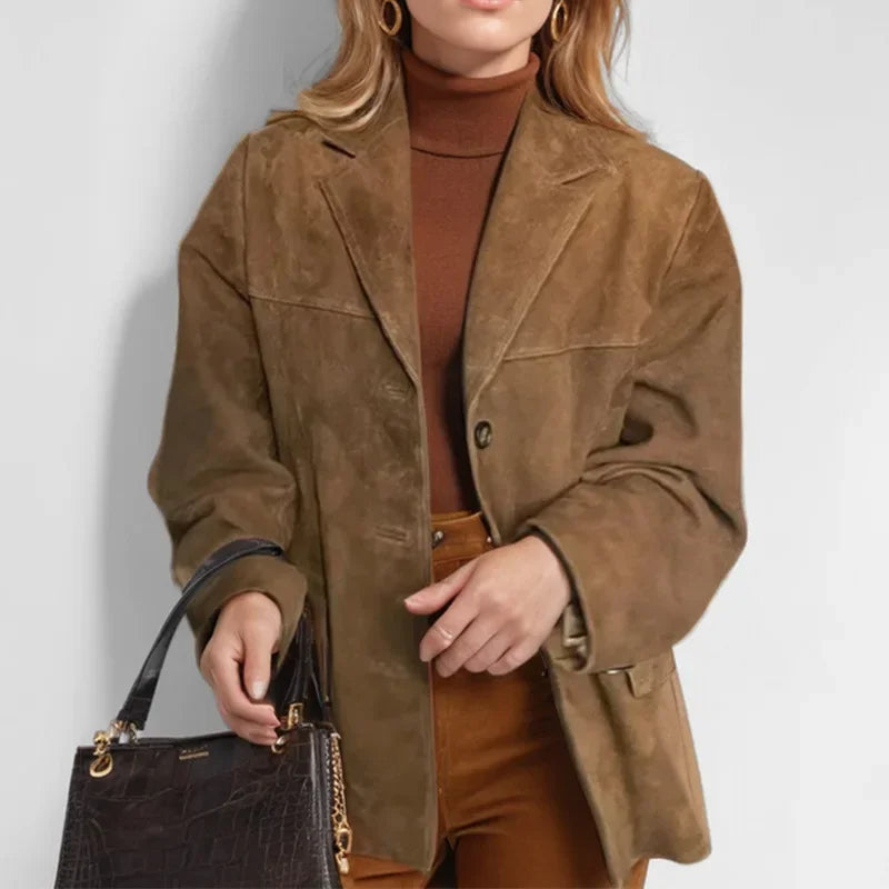 Women Velvet Vintage Jacket Elegant Classic Outerwear