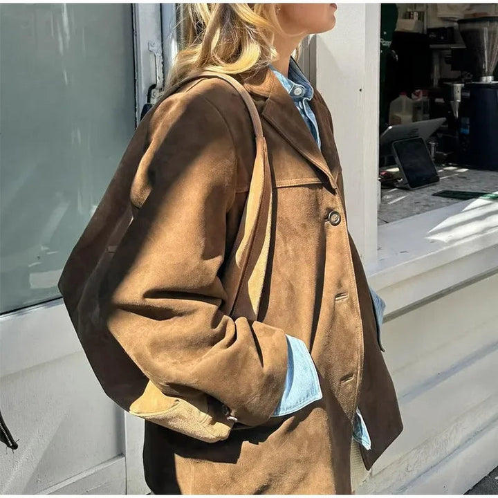 Women Velvet Vintage Jacket Elegant Classic Outerwear