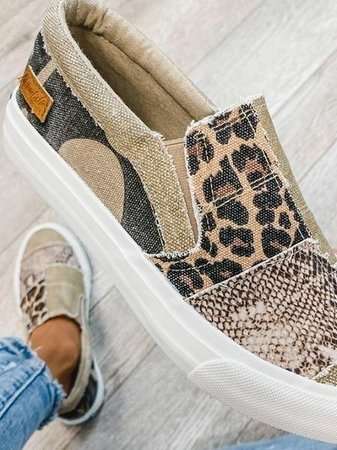 Women's Animal Print Canvas Sneakers